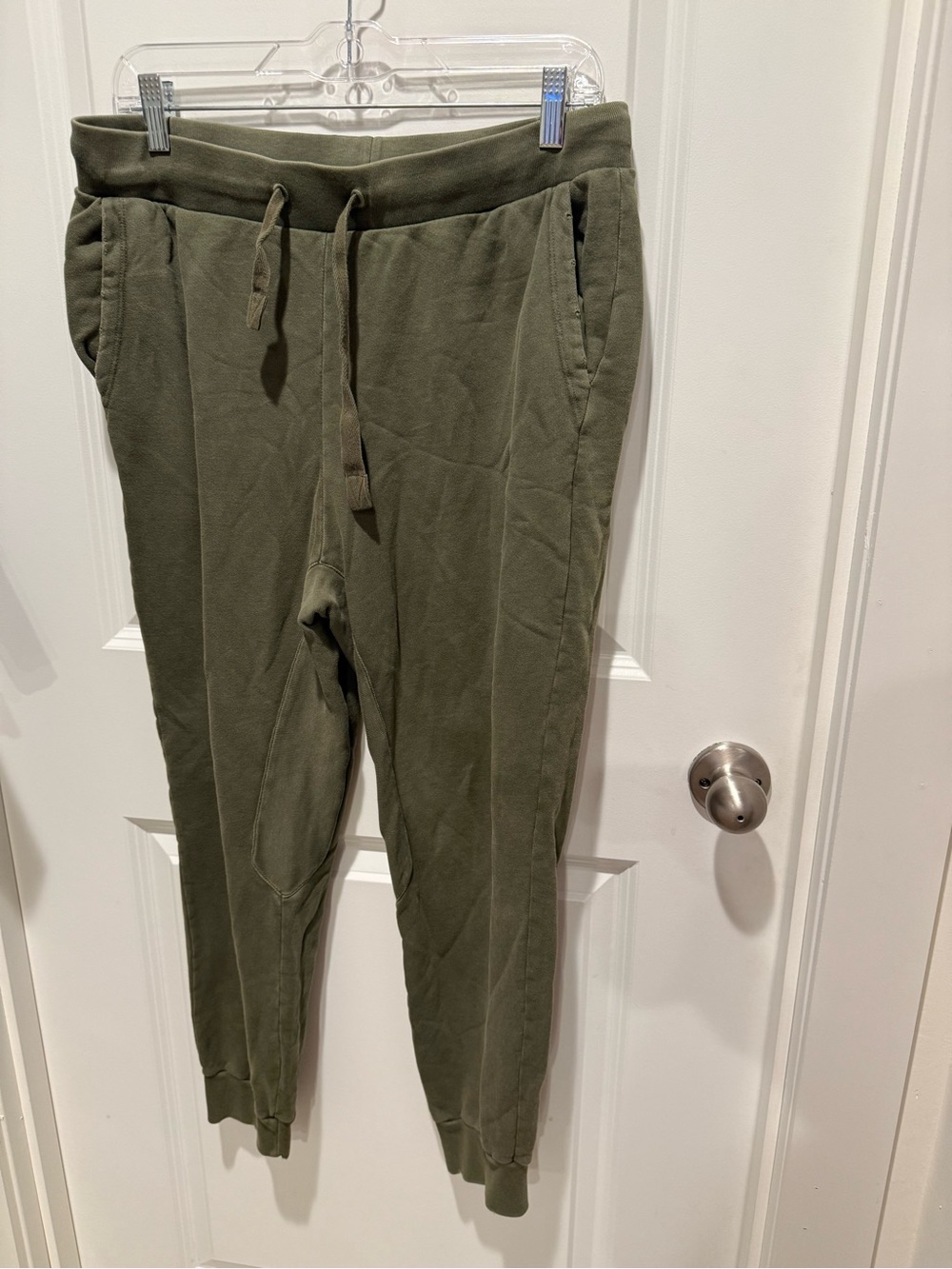 FRAME Women’s M Olive Green French Terry Jogger Sweatpants Drawstring